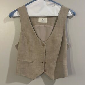 Aritzia Beige Sleeveless Vest Top